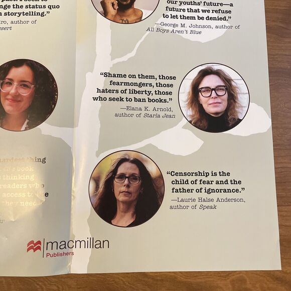 Macmillan Publishing 2024 “Speak Up For Banned Books!” Campaign Poster - Picture 5 of 8